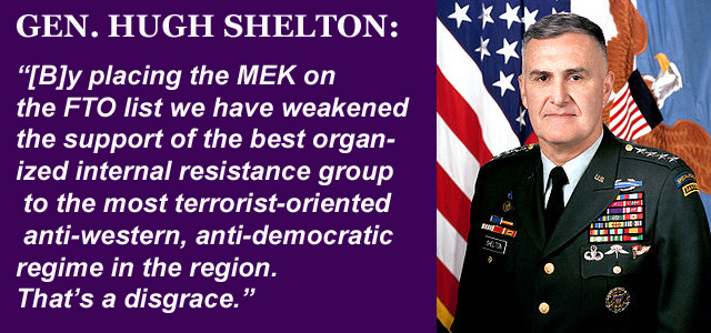 Hugh Shelton Calls for Delisting of MEK