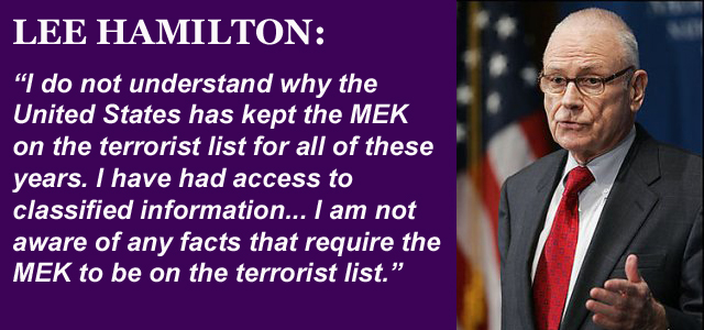 Lee Hamilton Calls for Delisting of MEK