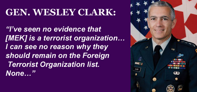 Wesley Clark Calls for Delisting of MEK